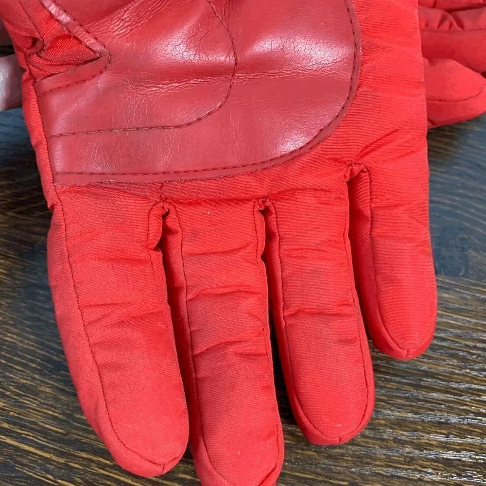 Vintage Montogery Wards Women's Thinsulate Winter Gloves Red S/M